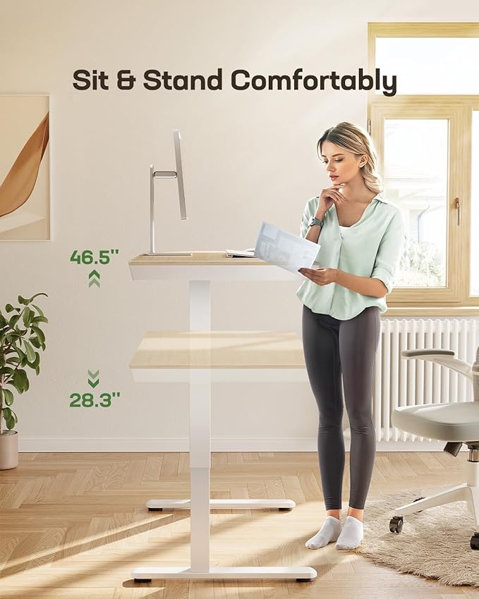 Marsail Electric Solid Standing Desk, 48 x 24 inch Standing Desk - Image 7