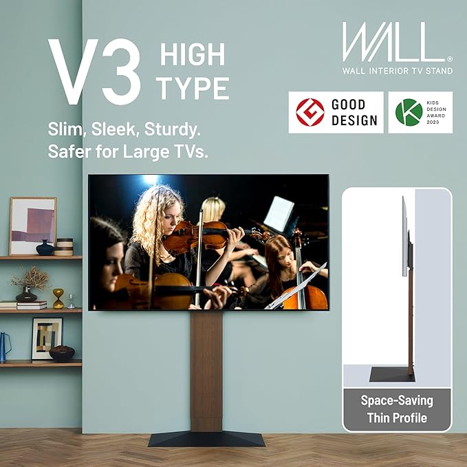 WALL V3 High Type | Sleek 32-80 Inch Universal Ultra Thin TV Stand | Walnut | - Image 2