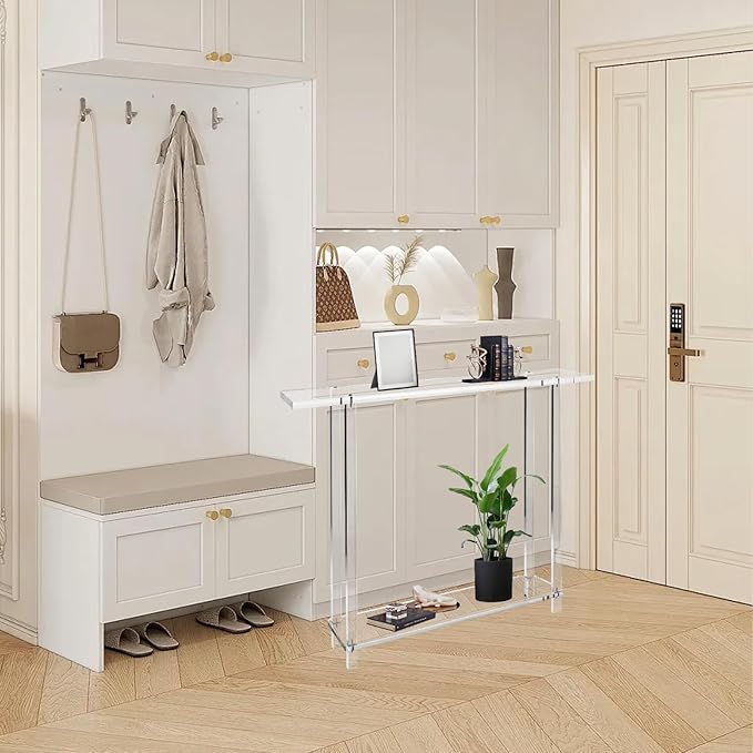 Acrylic Narrow Console Table for Entryway 7.6" D x 39.4" W x 31.5" H Clear - Image 7