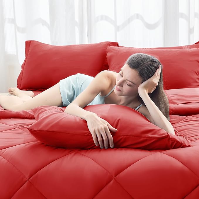 HEVUMYI Red Twin Comforter Set - Image 6