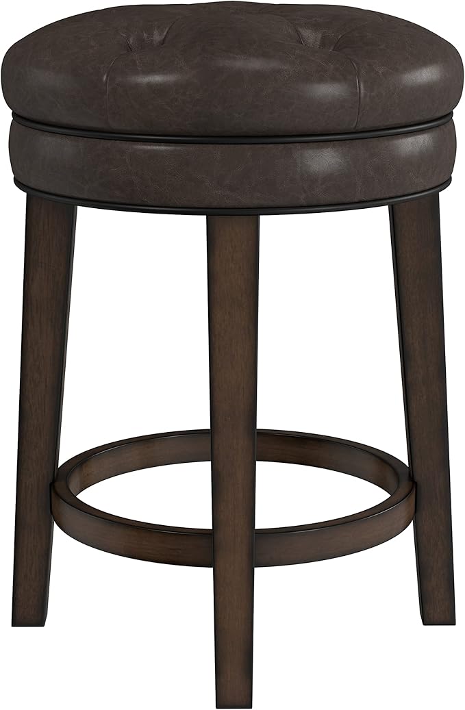 Hillsdale Krauss Backless Swivel Counter Height Stool, Dark Brown - Image 9