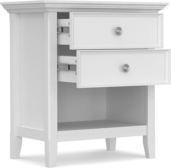 SIMPLIHOME Amherst SOLID WOOD 24 inch Wide Transitional Bedside Nightstand - Image 4