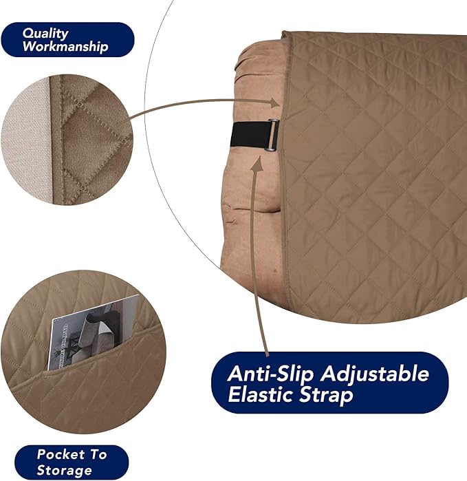 PureFit Reversible Sofa Cover Water Resistant Recliner Couch Cover, Machine - Image 3