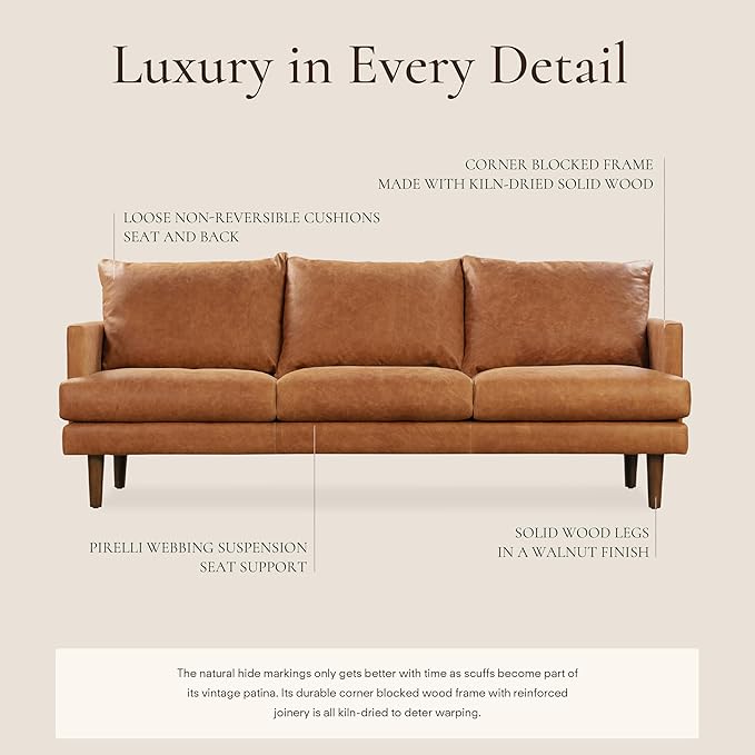 Poly & Bark Girona Leather Couch - Image 4