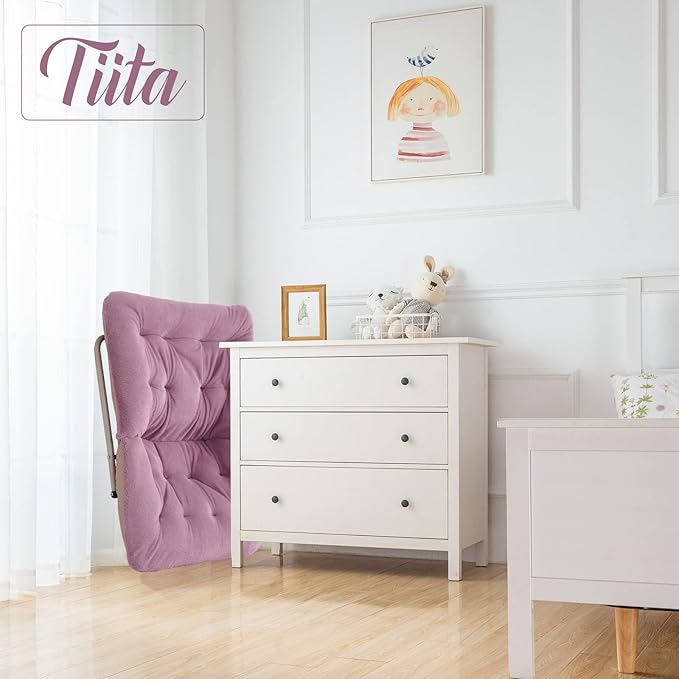 Tiita Comfy Folded Chair, Soft Faux Fur Oversized Folding Accent Chair - Image 2