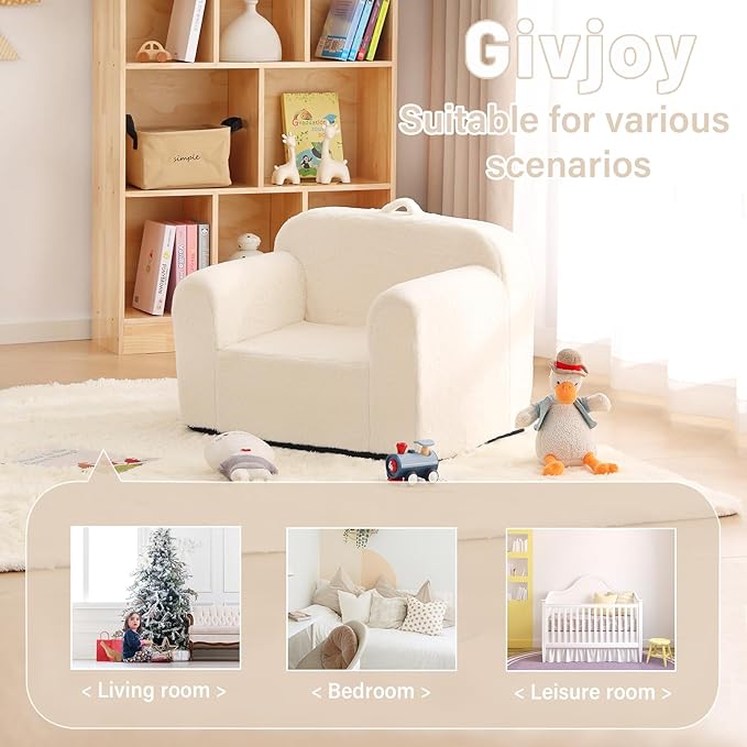 Toddler Chair Plush Couch, Comfy Kids Sofa Lounger - Image 7