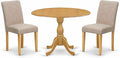 East West Furniture DMAB3-OAK-04 3 Piece Kitchen Table Set Contains a Round by EastWestFurniture