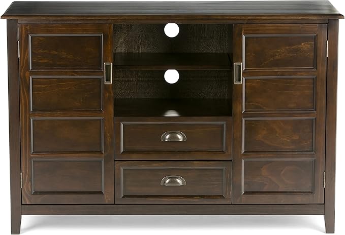 SIMPLIHOME Burlington SOLID WOOD 54 inch Wide Transitional TV Media Stand in - Image 3