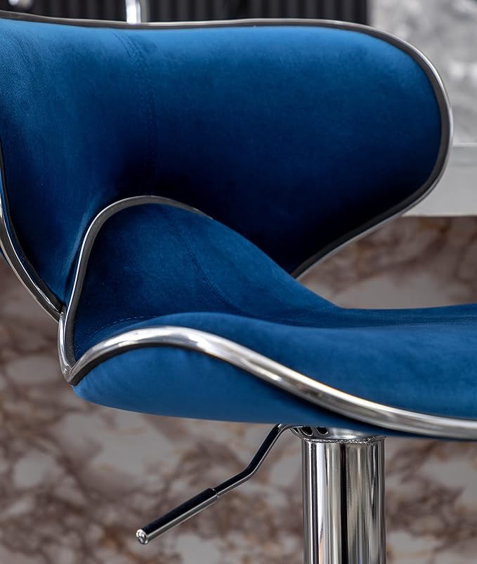 Roundhill Furniture Masaccio Velvet Upholstered Adjustable Swivel Barstool - Image 11