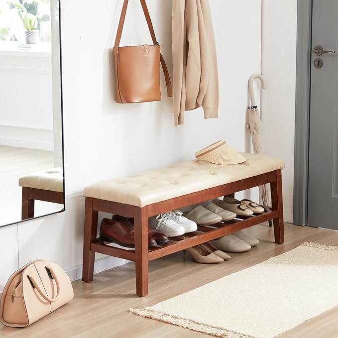 Upholstered Shoe Bench Entryway Bench - Image 5