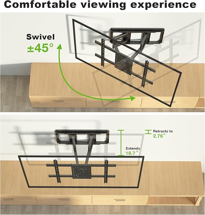 TV Wall Mount for 32"-100" up to 220 lbs, USX MOUNT Full Motion TV Mount - Image 5
