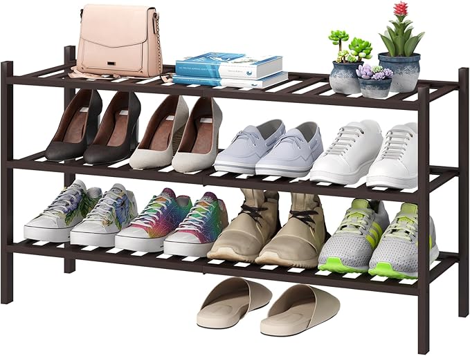 Long Shoe Rack, Bamboo Wood Shoe Rack by VIEWCARE