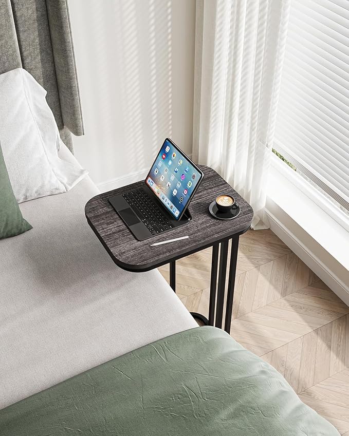 C Shaped End Table, 27 Inches High Small Side Table - Image 4