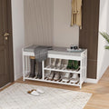 3-Tier Bamboo Shoe Rack Bench, Shoe Storage Organizer Bench, Entryway Benchs by HEALTHYYOU