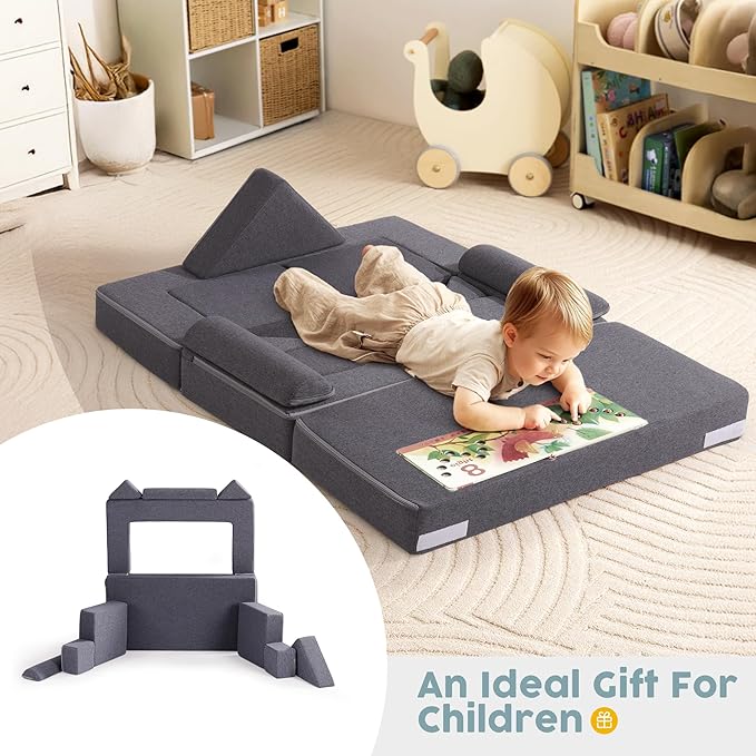 ROBOTIME Modular Play Couch for Kids – Convertible Foam Toddler Sofa for Boys & - Image 9