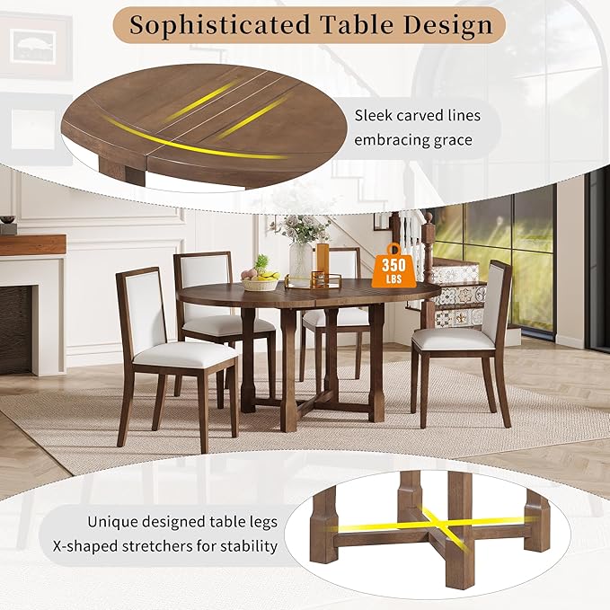 Ball & Cast Farmhouse 5 Pieces Dining Table Set - Image 8