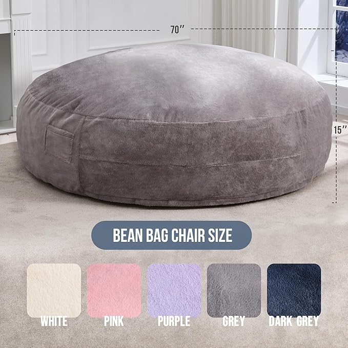 Hobestluk 6ft Bean Bag Chairs for Adults Large Beanbag Chair - Image 2