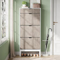 GarveeHome Shoe Cabinet with 3 Flip Doors & 1 Drawer, Entrance Wooden Shoe Rack by GarveeHome