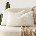 Foindtower Pack of 2 Textured Boucle Throw Pillow Covers Accent Solid Lumbar by Foindtower