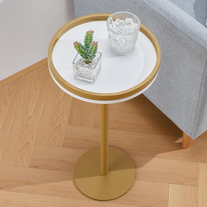 Round Drink Table, Small Pedestal Table, Small Round Side Table - Image 5