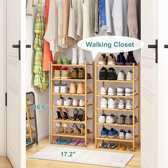 Small Shoe Rack, 6-Tier Shoe Shelf - Image 4