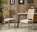 Merax Upholstered Solid Wood Dining Chairs Set of 2, French Country Style by Merax