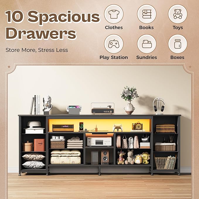 Huuger 62 Inch LED TV Stand Dresser - Image 6
