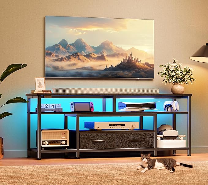 Huuger TV Stand for 55 60 Inch TV, Entertainment Center - Image 8