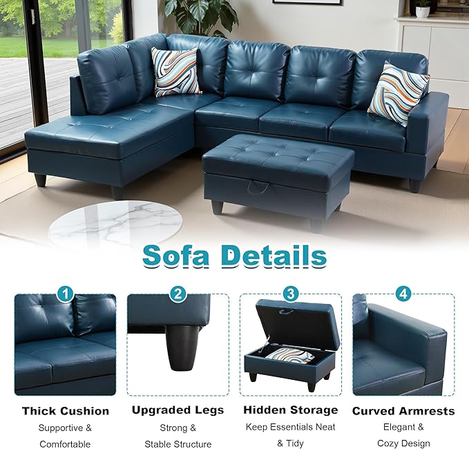 103.5" Oversized Sectional Couch, L Shaped Couch - Image 4