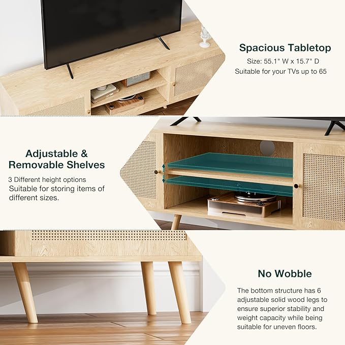 TV Stand for TVs up to 65'', Entertainment Center - Image 4