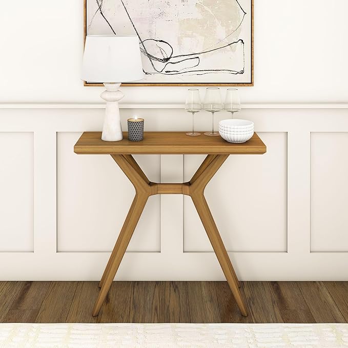 Plank+Beam Verso Console Table, 36 Inch Solid Wood Modern Sofa Table, Narrow - Image 3