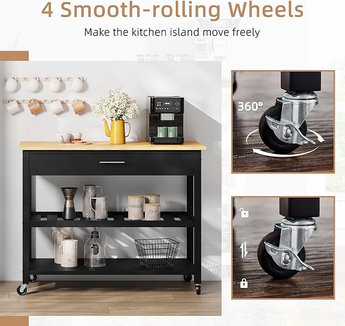 Shintenchi Kitchen Island Cart - Image 4