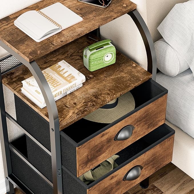 Night Stand Nightstand with Drawer Nightstands Storage Night Stands 3 Drawers - Image 5