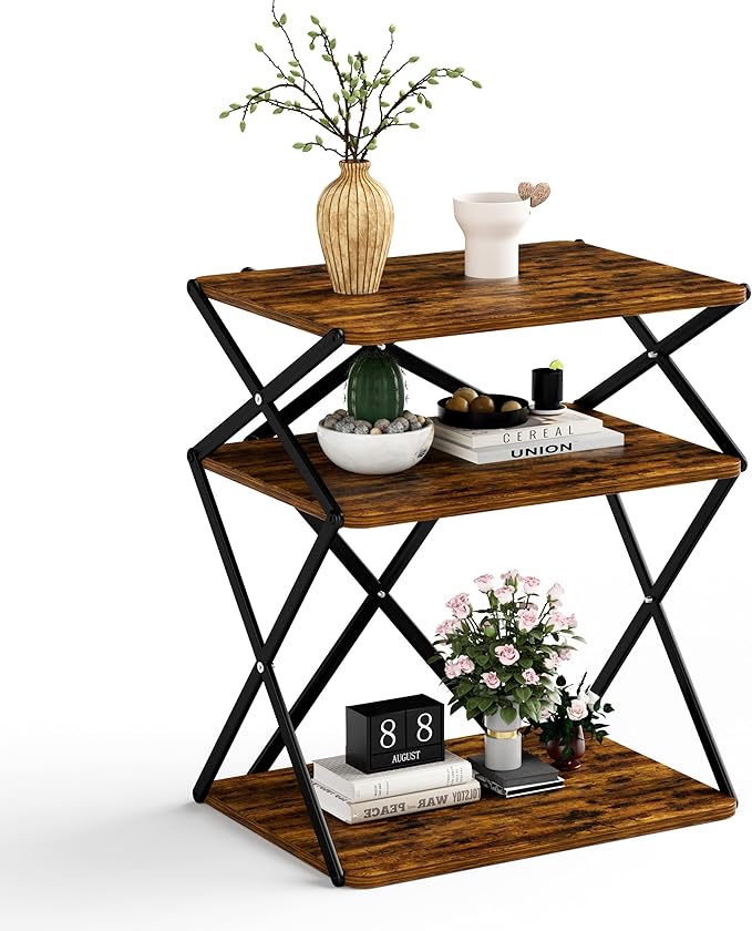 3-Tier End Table Small Side Table Tall Bedside Night Stand by IRCPEN