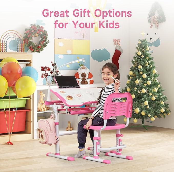 Real Relax Kids Desk and Chair Set, Children's Multifunctional School Tables - Image 4