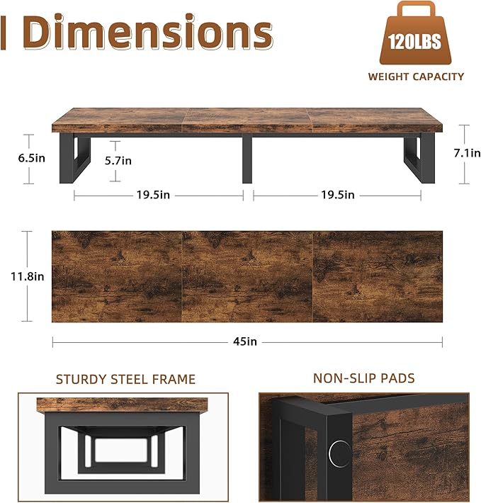 45" Large TV Riser for 32-60 inch TV, TV Riser Stand Shelf - Image 7