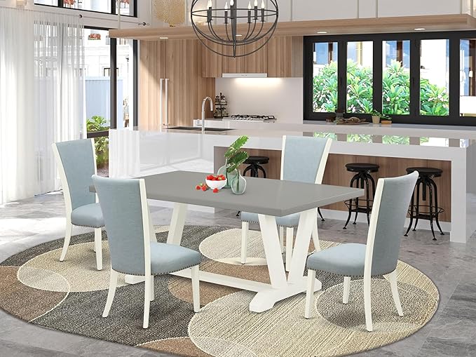 East West Furniture V097VE215-5 5 Piece Kitchen Table & Chairs Set Includes a - Image 2
