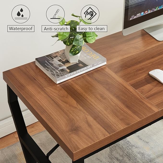 HOMISSUE 63-inch Executive Desk, Large Home Office Desk - Image 6