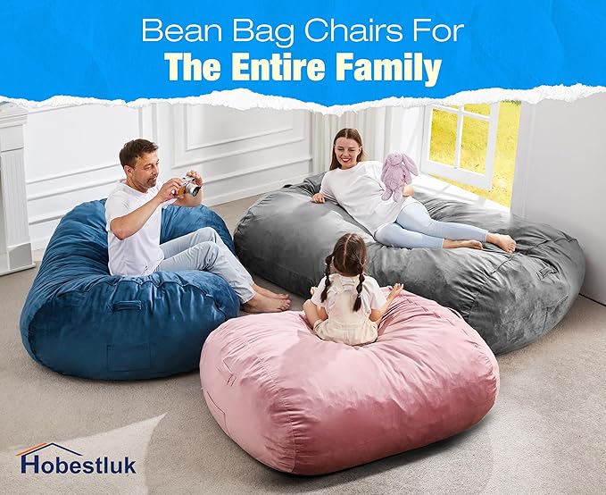 Hobestluk 5FT Bean Bag Chair Large Beanbag Lounger - Image 8