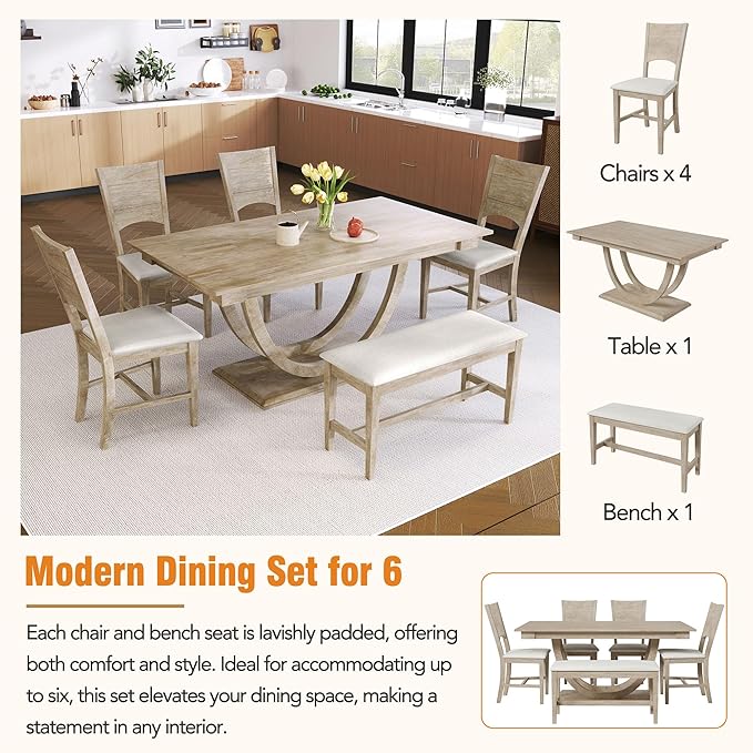 Ball & Cast 6 Piece Dining Table Set - Image 5