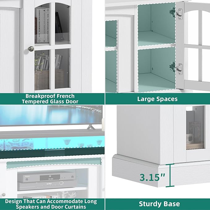 YITAHOME LED Farmhouse TV Stand - Image 5