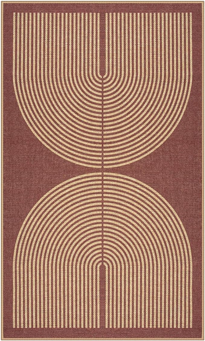 Lahome Modern Rainbow Easy Jute Patio Rug, 3x5 Washable Entry Way Rugs Indoor - Image 7
