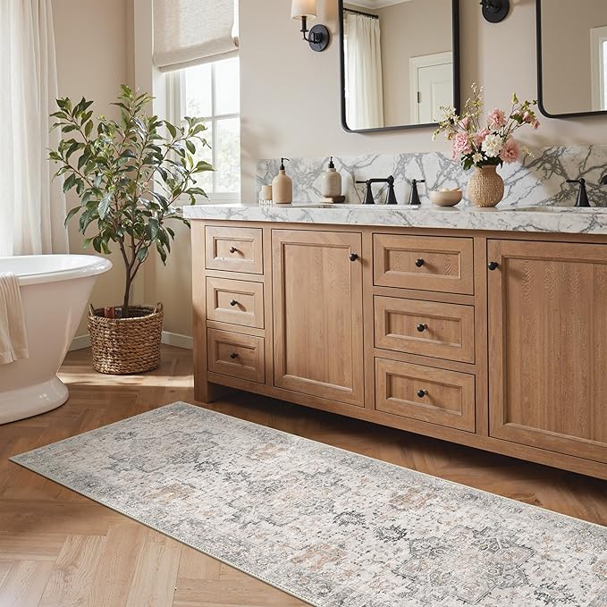 GENIMO 2x7 Area Rugs for Living Room, Machine Washable Non Slip Vintage Retro - Image 4