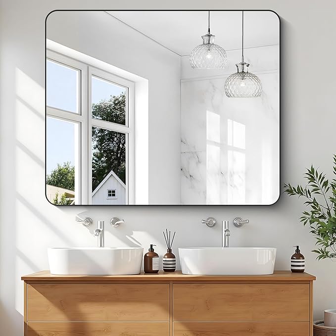 KOCUUY 40"x48" Large Rectangle Vanity Mirror, Modern Design of Upgraded - Image 2
