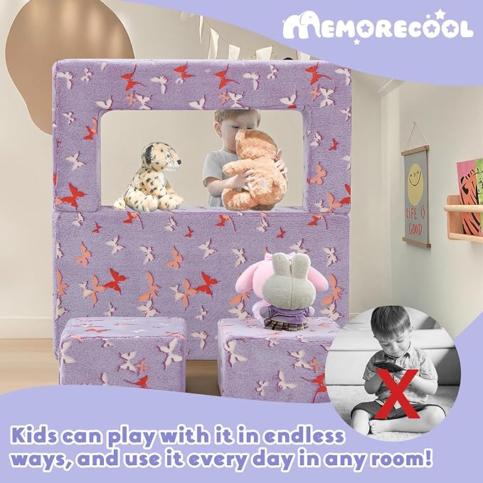 MeMoreCool Modular Kids Couch, Glow Play Toddler Couch - Image 6