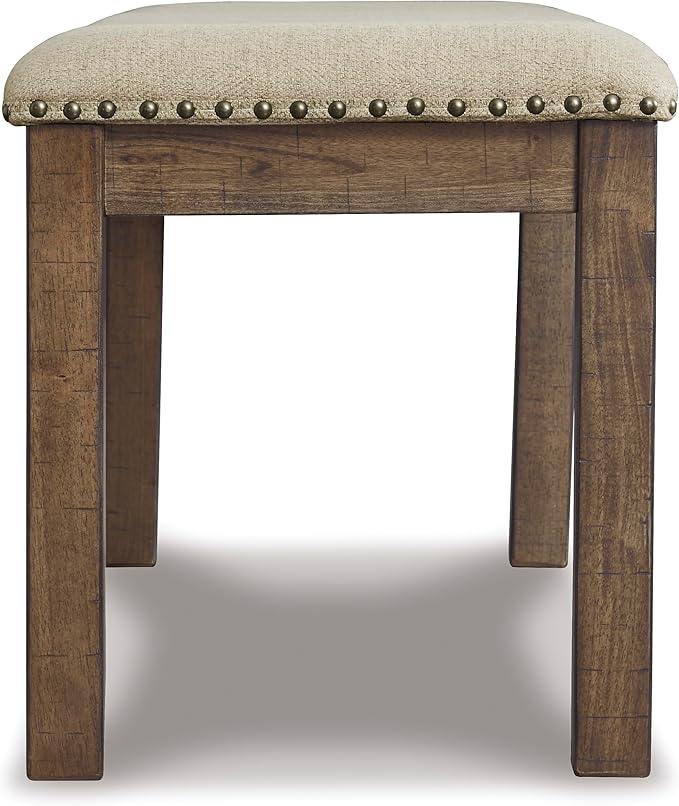 Signature Design by Ashley Moriville Casual Rustic Upholstered Dining Bench - Image 8