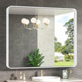 TokeShimi 42 x 36 Inch Bathroom Mirror White Vanity Wall Mirror by RefinedBathroomAccessories