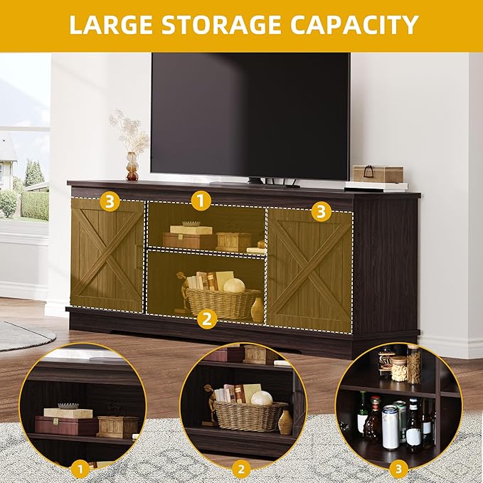 DWVO Farmhouse TV Stands for Living Room, Entertainment Center - Image 6