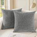 CaliTime Throw Pillow Covers Decorative 24 X 24 Inches Pack of 2 Cozy Chenille by CaliTime