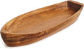 Lucky Boat Serving Tray, Acacia Solid Wood Boat Shape Plate by CAMLOT
